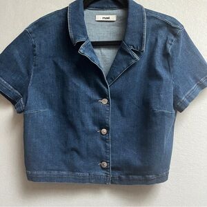 Mavi Denim Button-Up Short Sleeve Jean shirt Sz M
